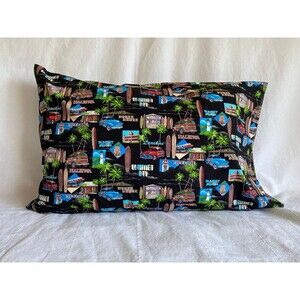 Black North Shore Pillowcase w/ Cars + Surfboards | Handmade | 100% Cotton